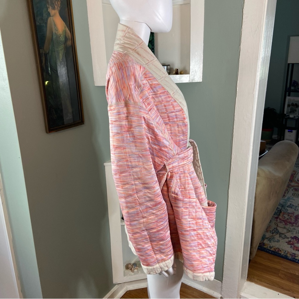 Nike Women's Reversible Quilted Pink Space Dyed Yoga Robe Jacket Therma-Fit 1X - Picture 12 of 16